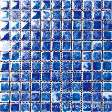 blue glazed polished mosaic